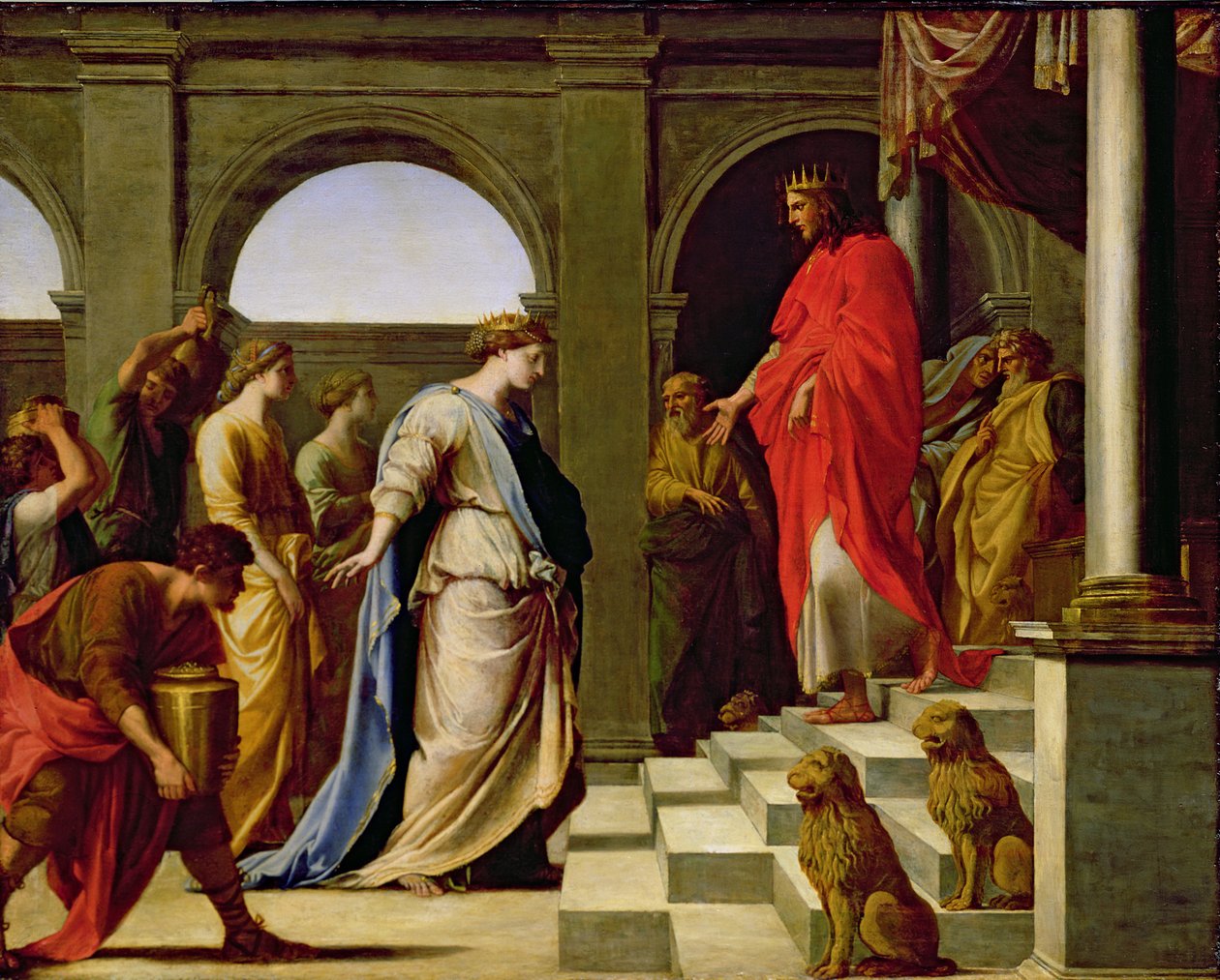 Salomo ja Saban kuningatar, 1650 tekijältä Eustache Le Sueur