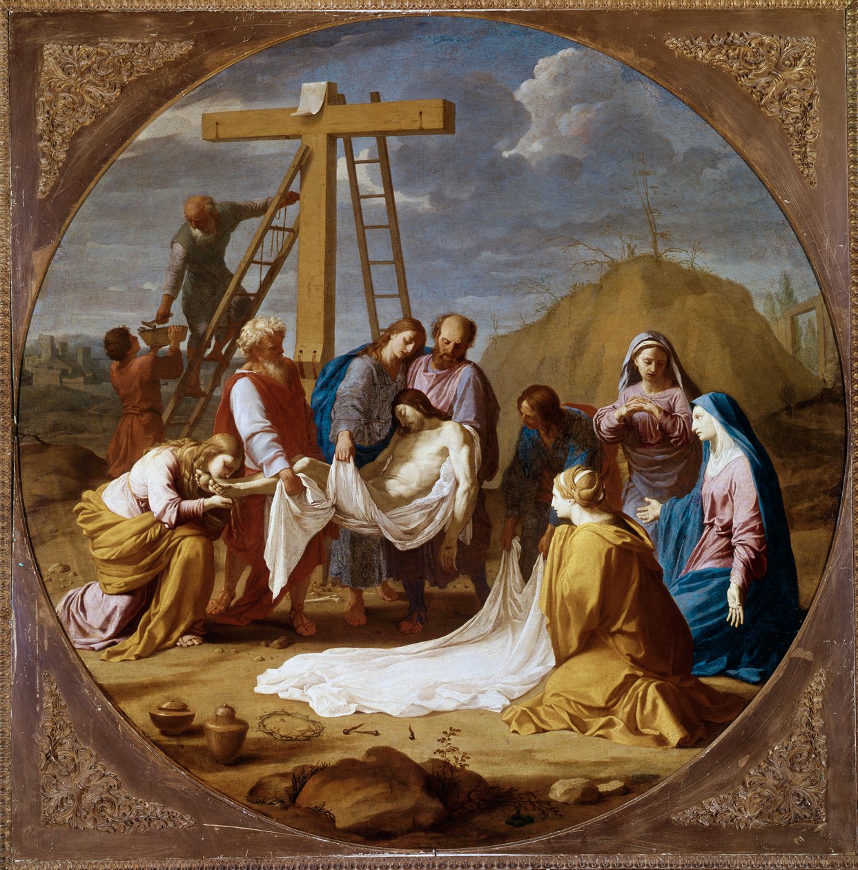 Kristuksen laskeuma (öljy kankaalle, noin 1651) tekijältä Eustache Le Sueur