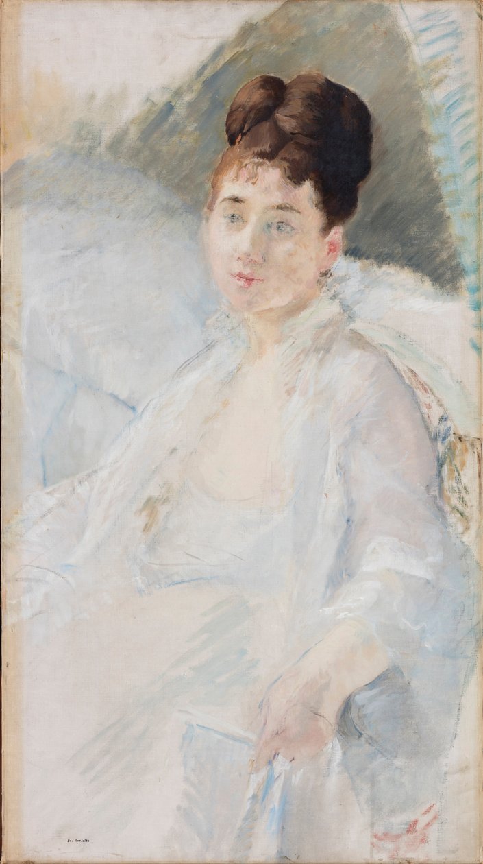 Toipilas. Valkoisen naisen muotokuva, 1877-1878. tekijältä Eva Gonzalès