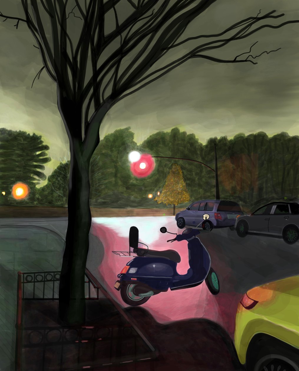 2:45 A.M7th Street ja Prospect Park West (digitaalista taidetta) tekijältä Evan Sklar