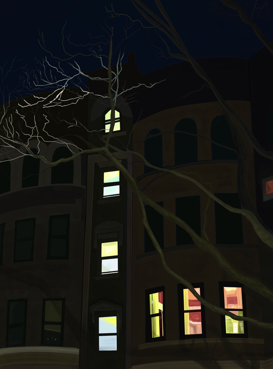 8Th Avenue At Night (digitaalista taidetta) tekijältä Evan Sklar