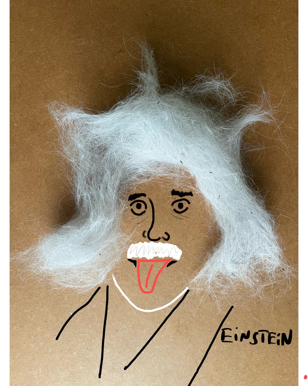 Albert Einstein (kollaasipiirros) tekijältä Evan Sklar