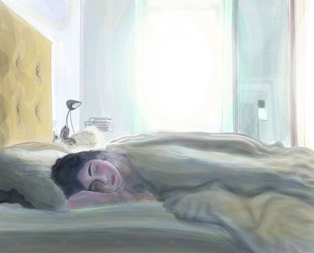 Ava Sleeping , Brooklyn (digitaalista taidetta) tekijältä Evan Sklar
