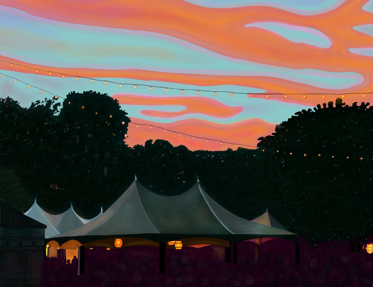 Bandshell prospect park (digitaalista taidetta) tekijältä Evan Sklar