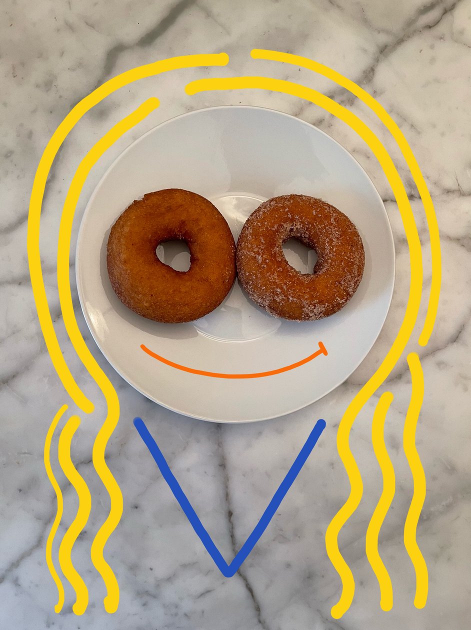 Donuttityttö (valokuvapiirros) tekijältä Evan Sklar