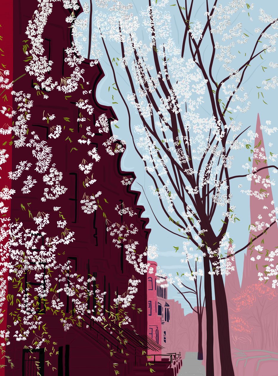 Garfield Place, Spring, Brooklyn, n.2020-24 (digitaalista taidetta). tekijältä Evan Sklar