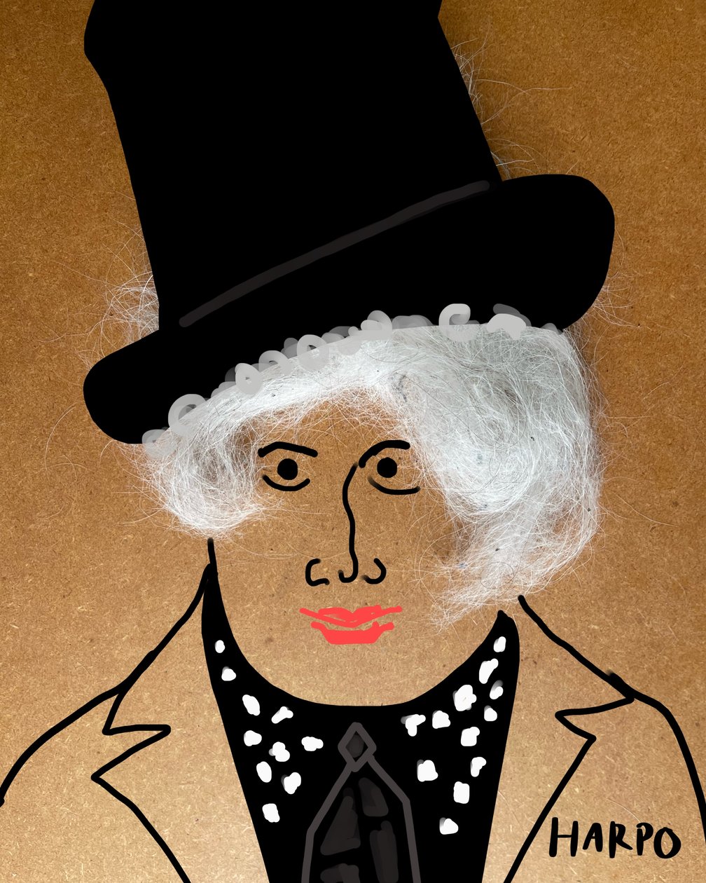 Harpo Marx (kollaasipiirros) tekijältä Evan Sklar