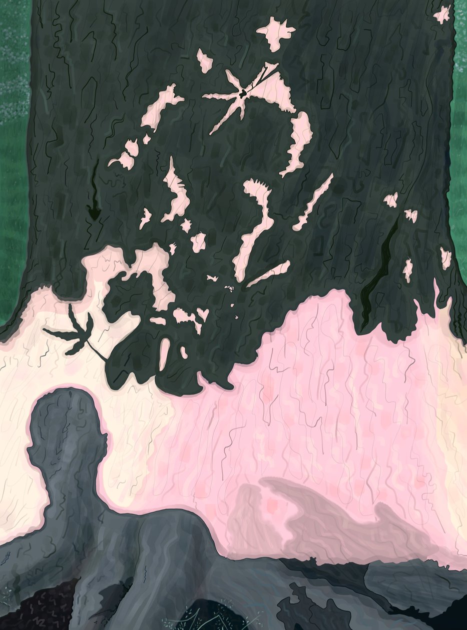 My Shadow On Tree, Brooklyn (digitaalista taidetta) tekijältä Evan Sklar