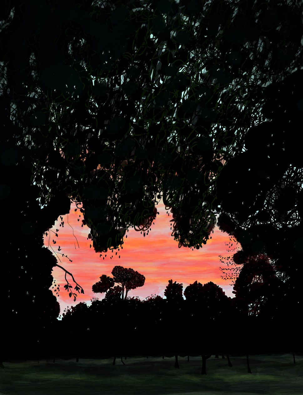 Lokakuun ensimmäinen valo, Prospect Park At 9th Street, Brooklyn (digitaalista taidetta) tekijältä Evan Sklar