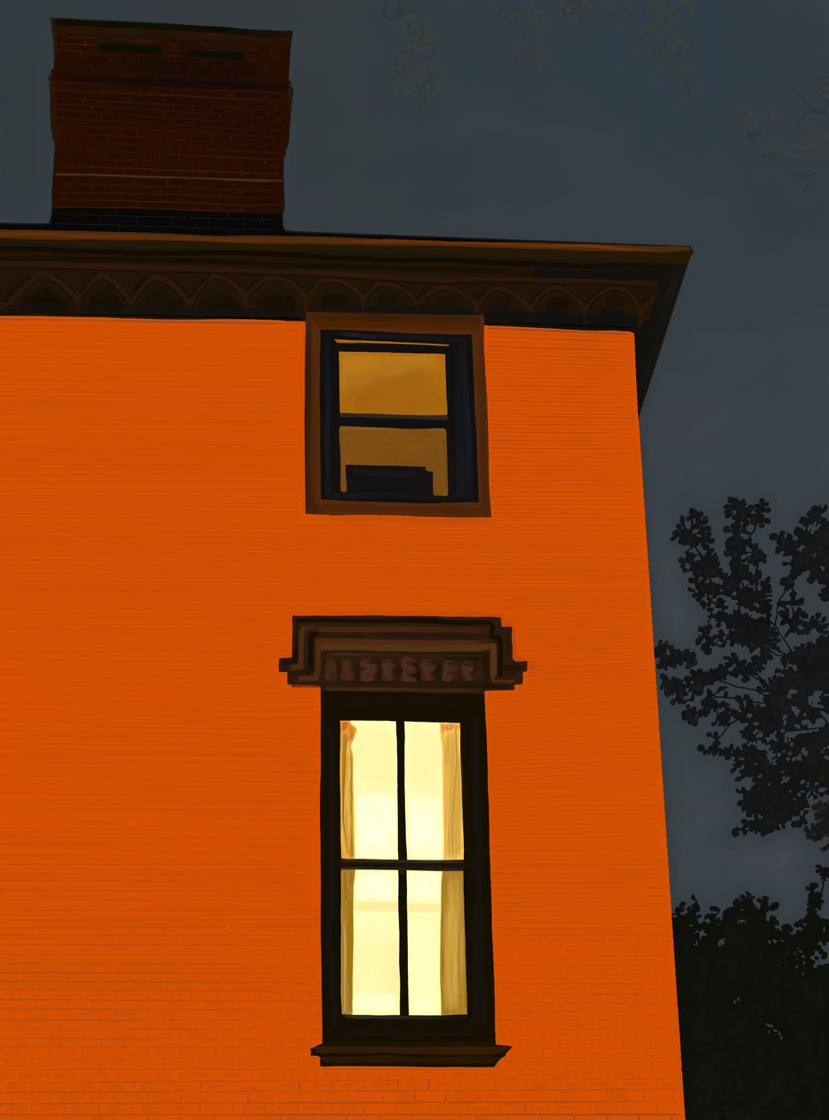 Orange Building, Brooklyn (digitaalista taidetta) tekijältä Evan Sklar