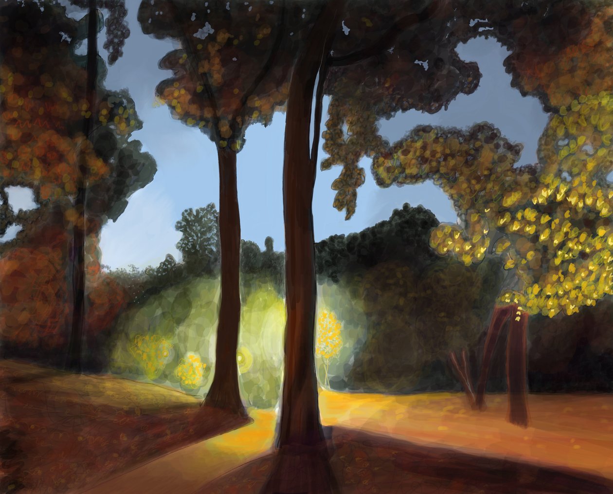 Prospect Park, First Light (digitaalista taidetta) tekijältä Evan Sklar