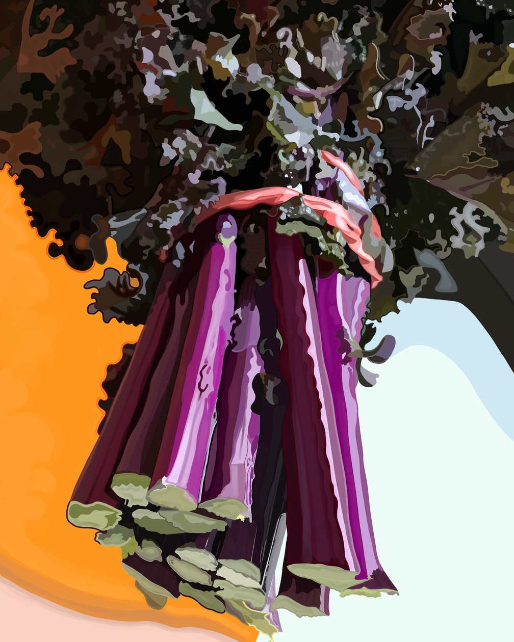 Purple Kale, Brooklyn (digitaalista taidetta) tekijältä Evan Sklar