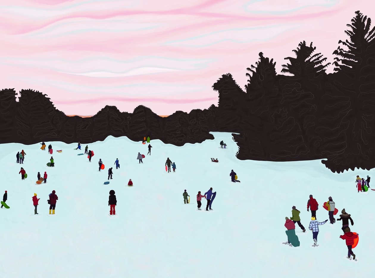 Kelkkailu, Prospect Park (digitaalista taidetta) tekijältä Evan Sklar