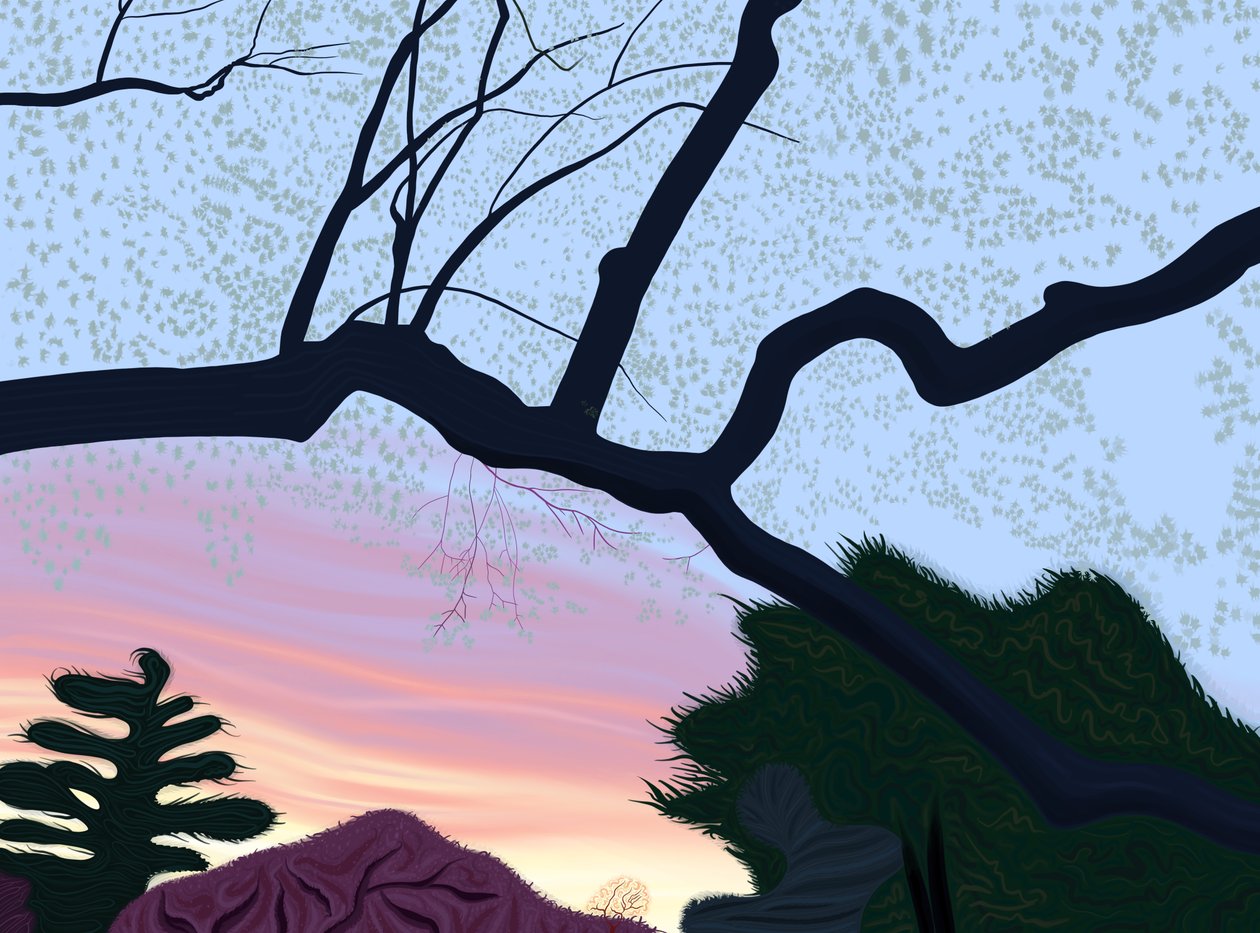 Kevät, Prospect Park, 2025 (digitaalista taidetta) tekijältä Evan Sklar