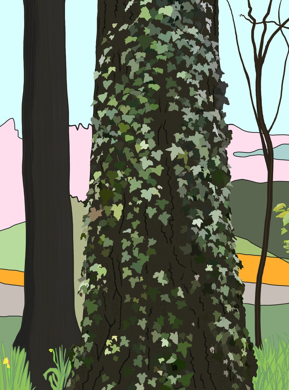 Tree With Ivy (digitaalista taidetta) tekijältä Evan Sklar