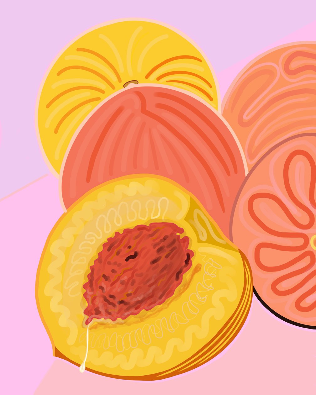 Wet Peach, Brooklyn (digitaalista taidetta) tekijältä Evan Sklar