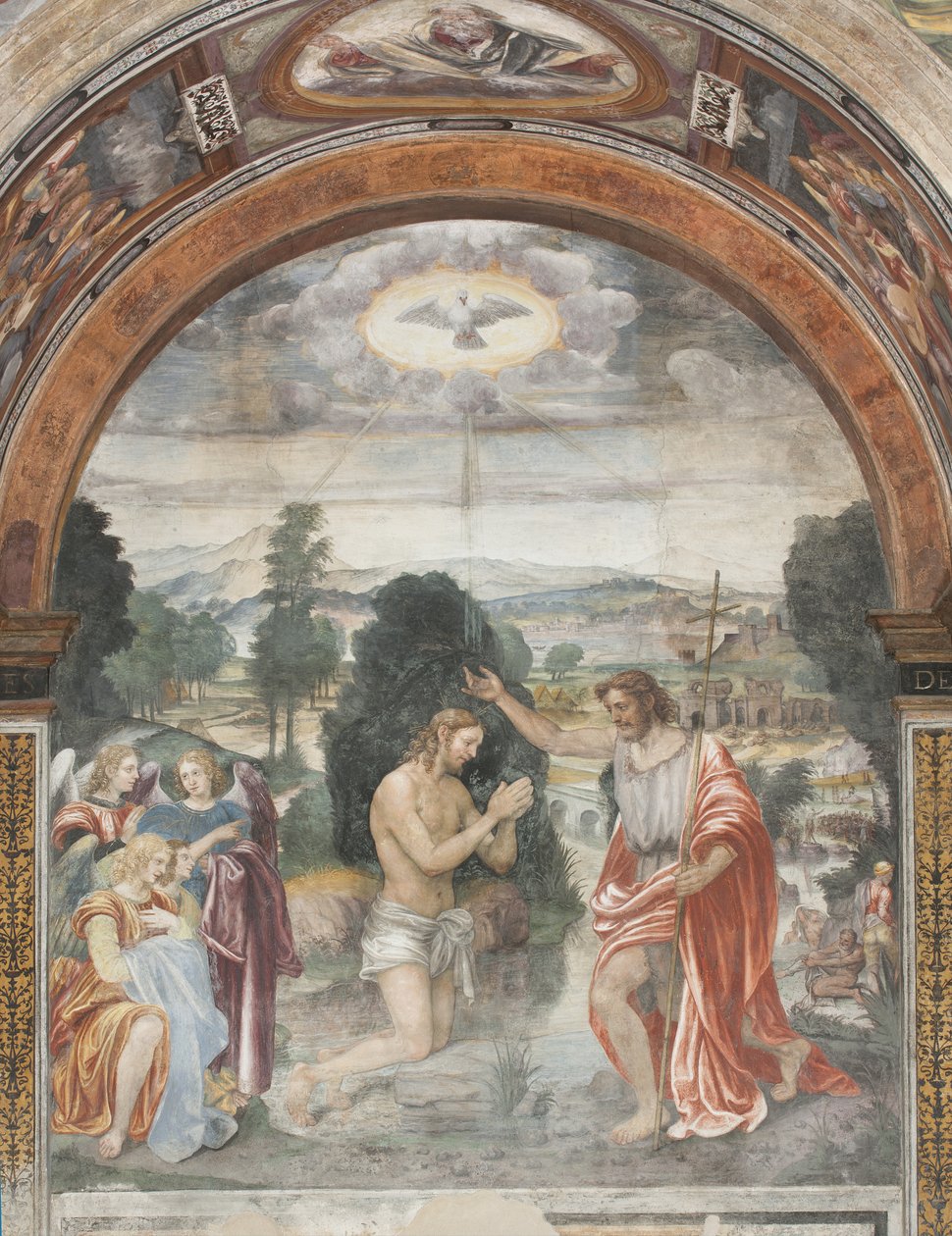 Kristuksen kaste tekijältä Evangelista and Arcimboldi Luini
