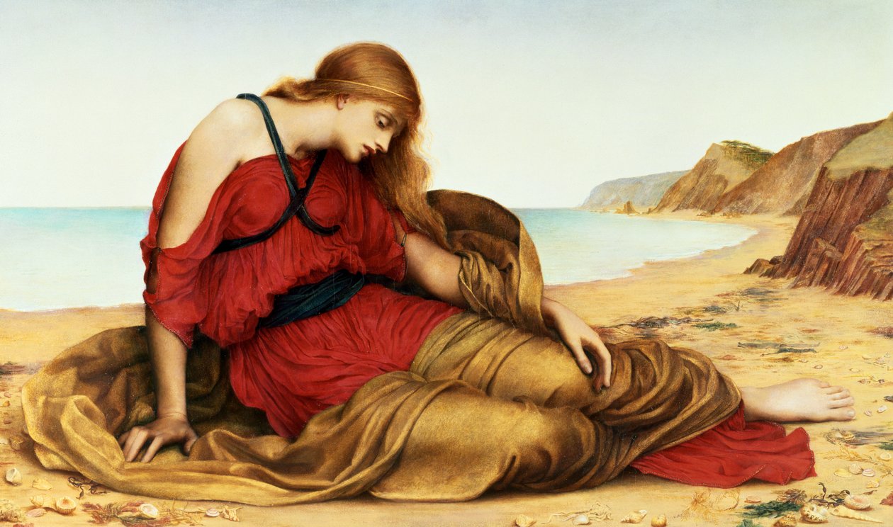 Ariadne Naxoksessa, 1877 tekijältä Evelyn De Morgan