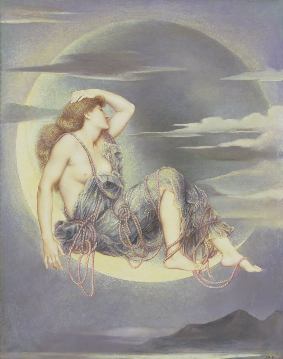 Luna, 1885 tekijältä Evelyn De Morgan