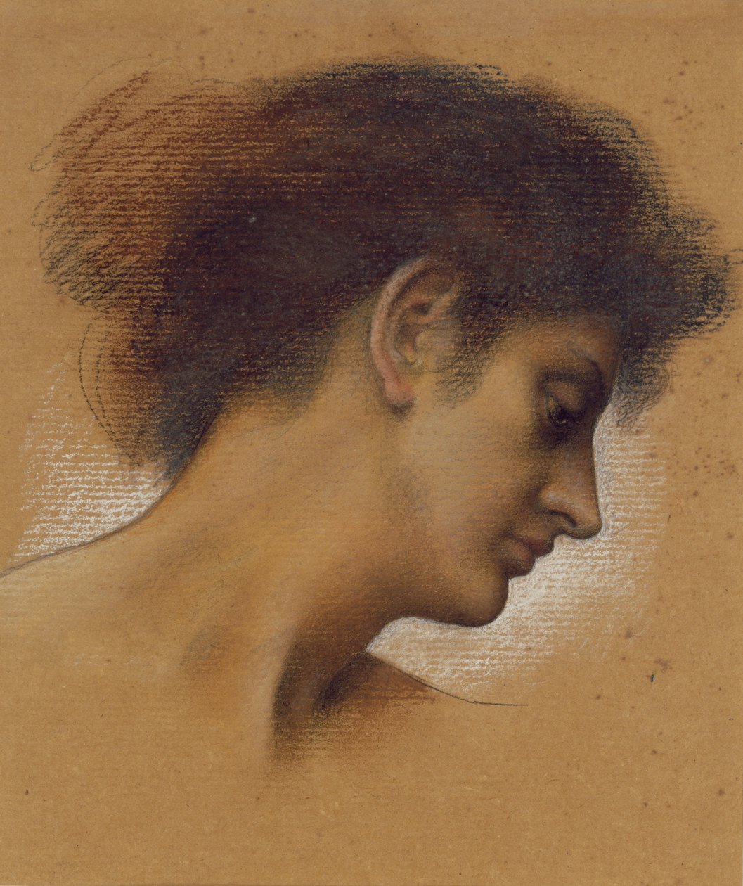 Pään tutkimus (pastelli paperille) tekijältä Evelyn De Morgan