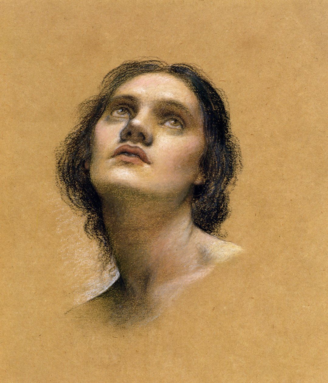 Pään tutkimus (pastelli paperille) tekijältä Evelyn De Morgan