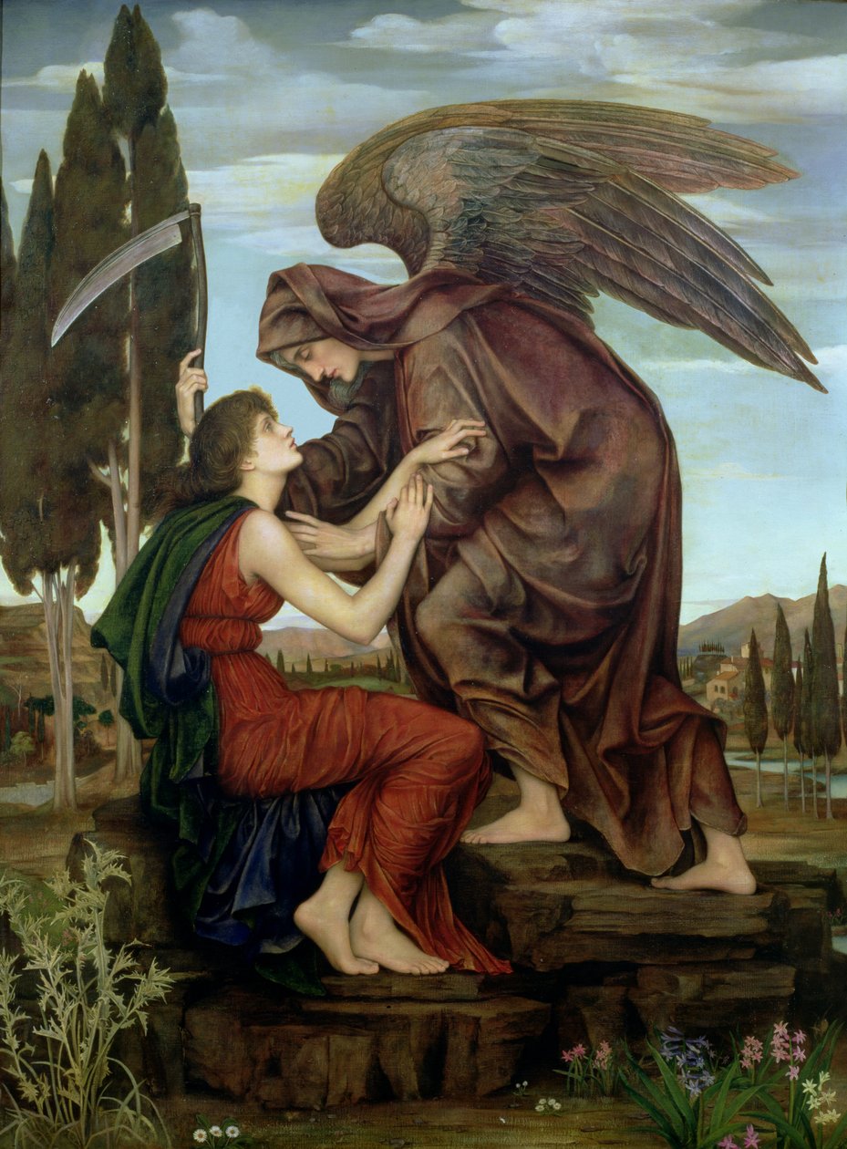 Kuoleman enkeli, 1890 tekijältä Evelyn De Morgan