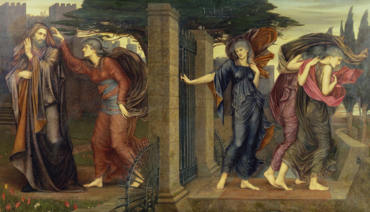 The Grey Sisters, 1880-81 tekijältä Evelyn De Morgan