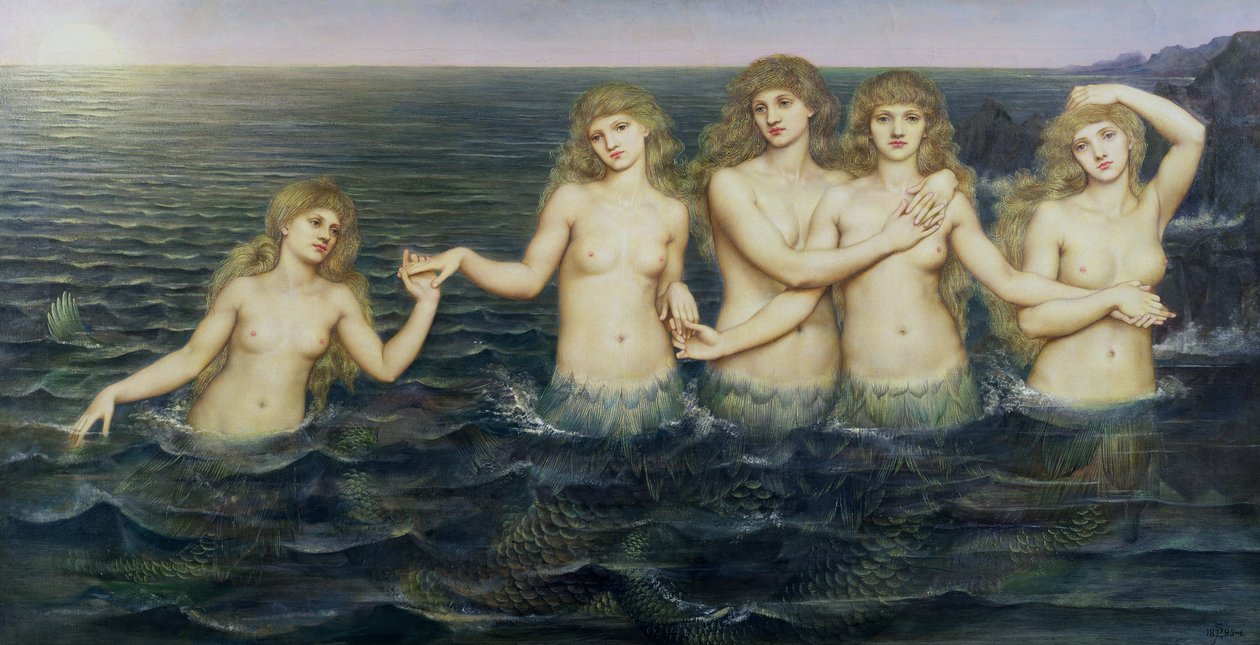 Sea Maidens, 1885-86 tekijältä Evelyn De Morgan