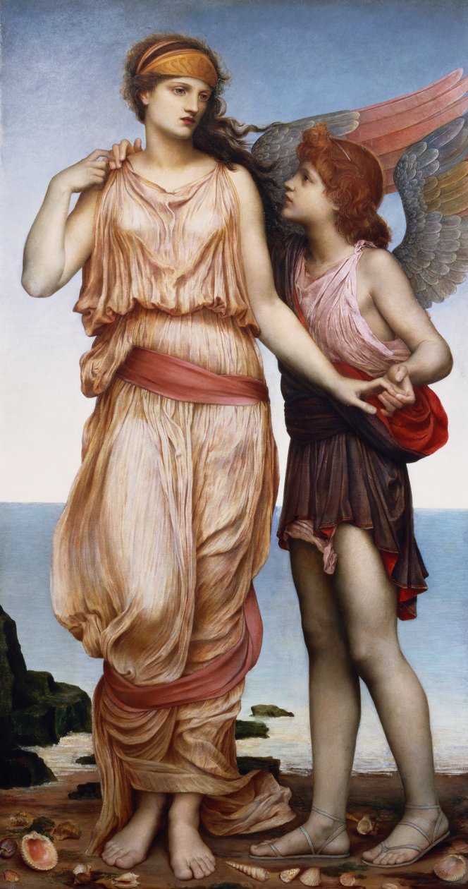 Venus ja Cupid, 1878 tekijältä Evelyn De Morgan
