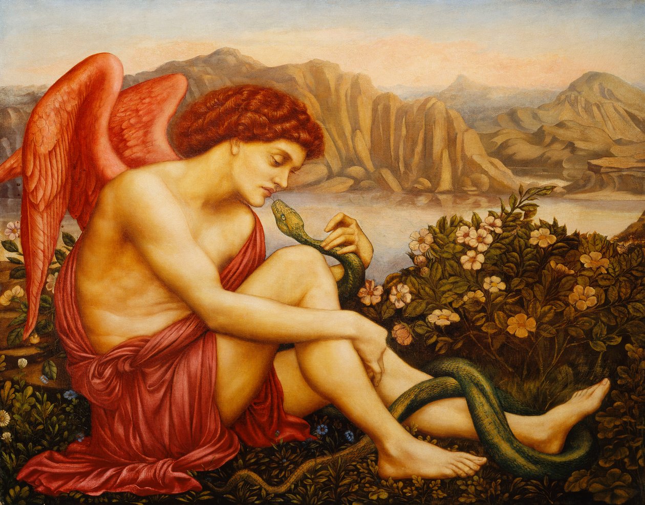 Enkeli käärmeen kanssa, tekijältä Evelyn De Morgan