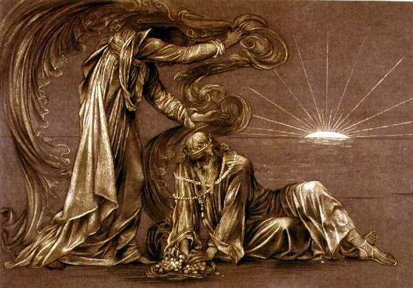 Valmis luonnos Earthboundia varten, n.1897 (liitua) (ks. 27982). tekijältä Evelyn De Morgan