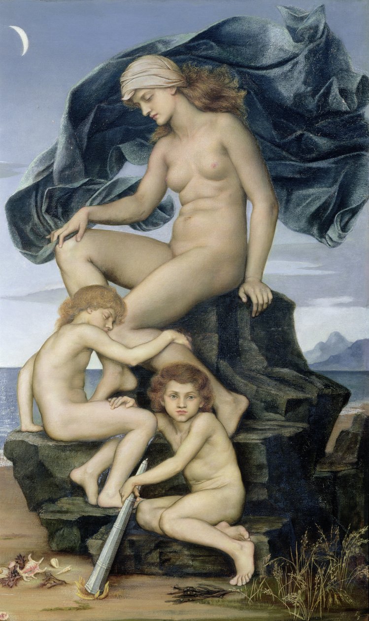 Uni ja kuolema, yön lapset, 1883 tekijältä Evelyn De Morgan