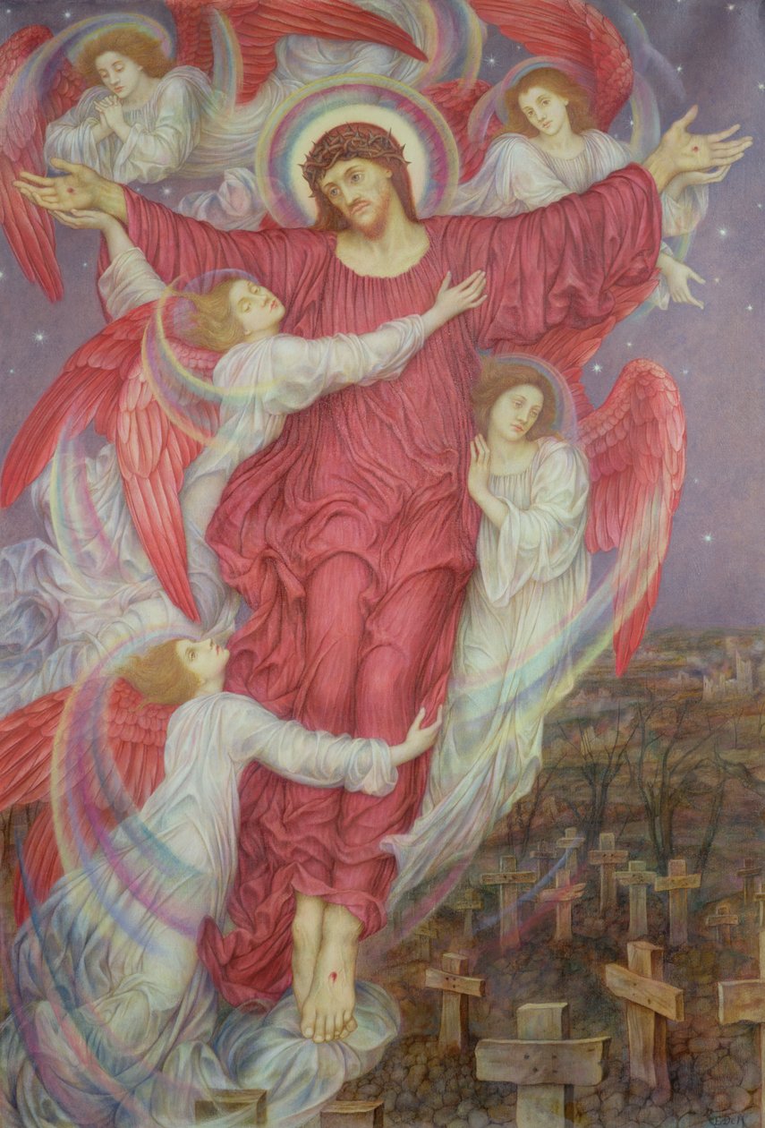 Punainen Risti (Allegory of Flanders War Graves), n. 1916 tekijältä Evelyn De Morgan