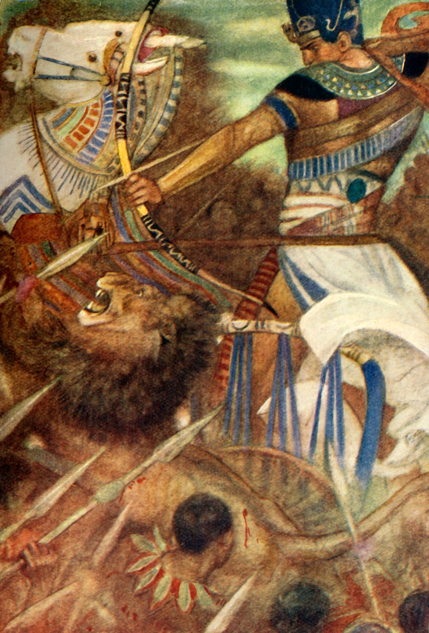 "Rameses II leijonan kanssa", 1915. tekijältä Evelyn Paul
