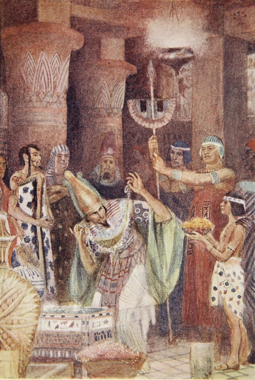 Rampsiniittien aarrekammio, kuva Lewis Spencen teoksesta "Muinaisen Egyptin myytit" tekijältä Evelyn Paul