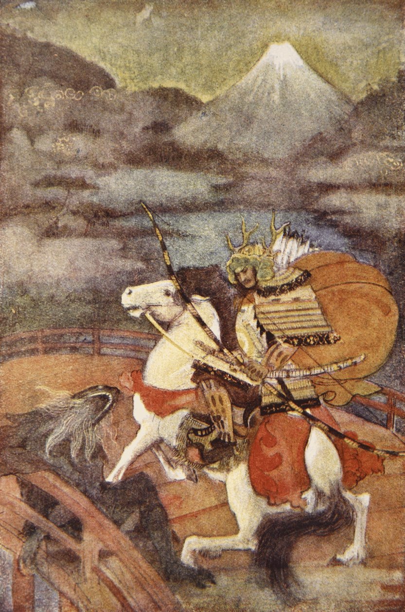 Totaro ja Samebito, kuvitus F. Hadland Davisin teoksesta "The Myths and Legends of Japan" tekijältä Evelyn Paul