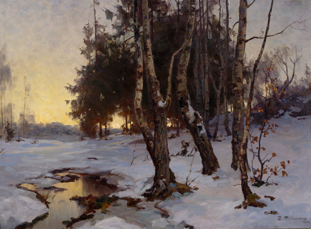 Talvimaisema (öljy kankaalle) tekijältä Even Ulving