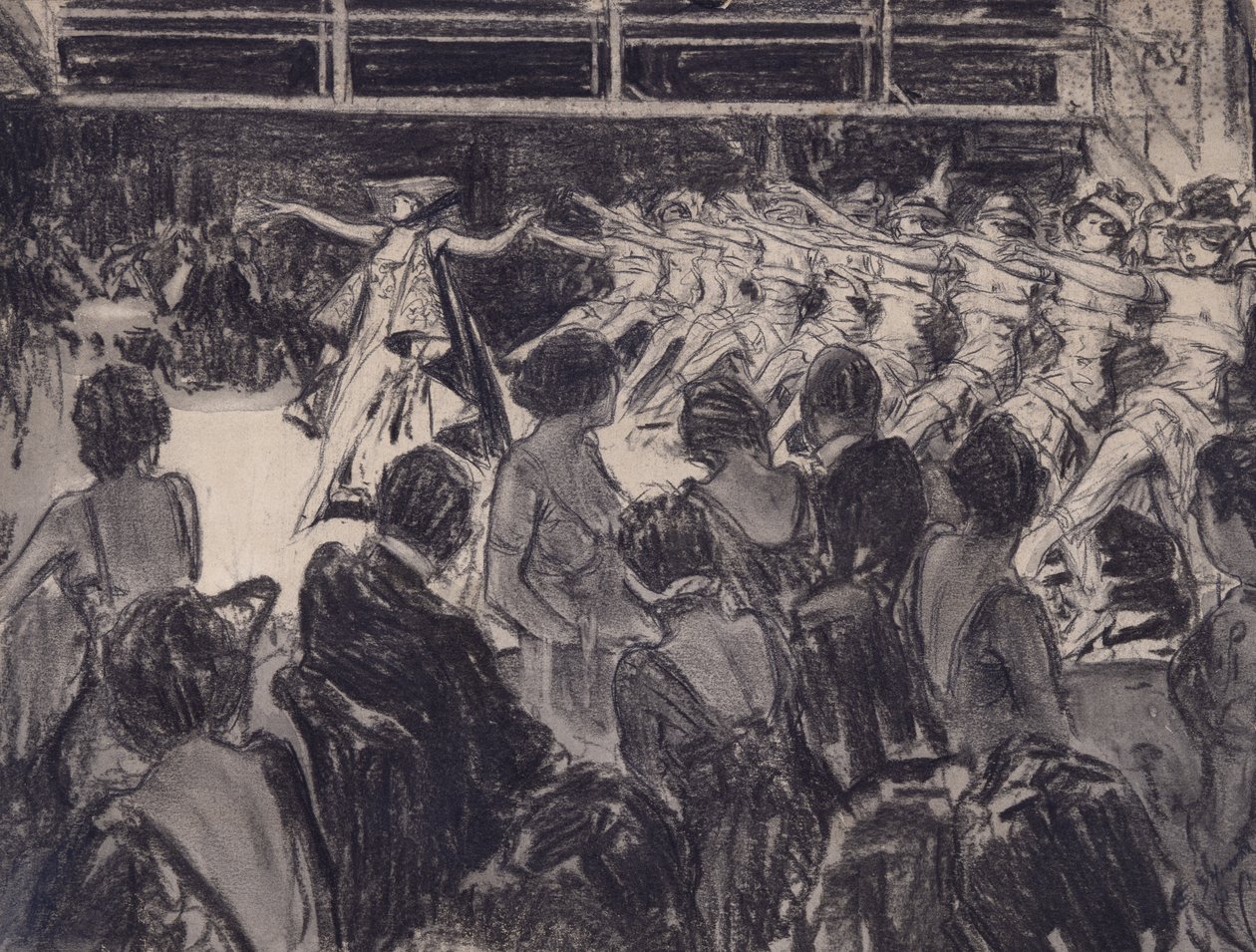 Cabaret Scene (hiili valmistetulle kartongille) tekijältä Everett Shinn