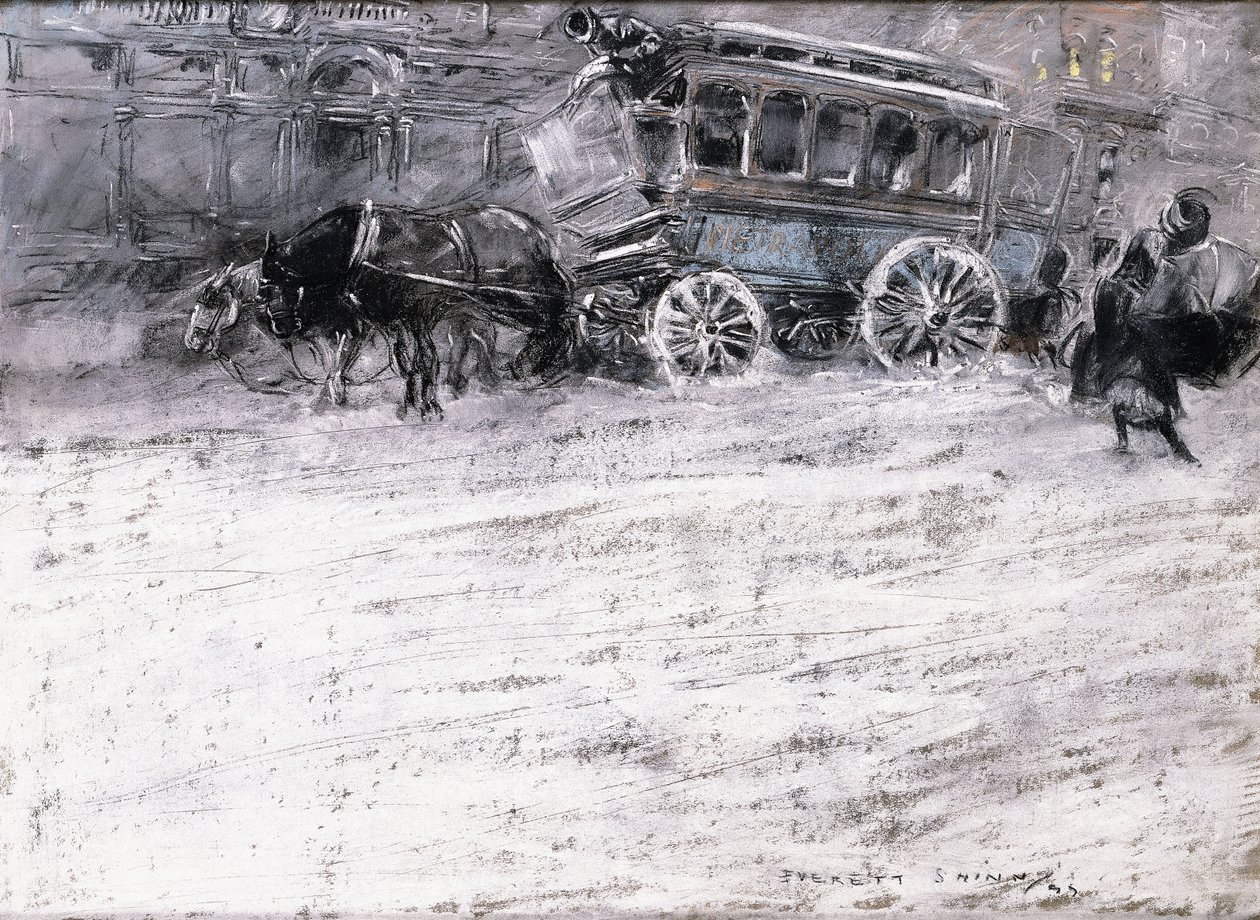 Hevosvetoinen linja-auto tekijältä Everett Shinn