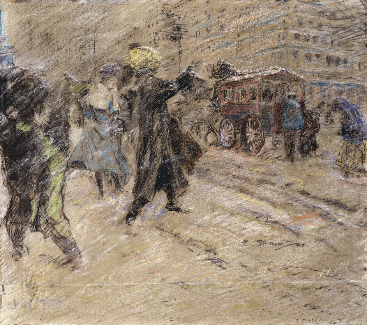 Lumimyrsky, Madison Square, New York tekijältä Everett Shinn