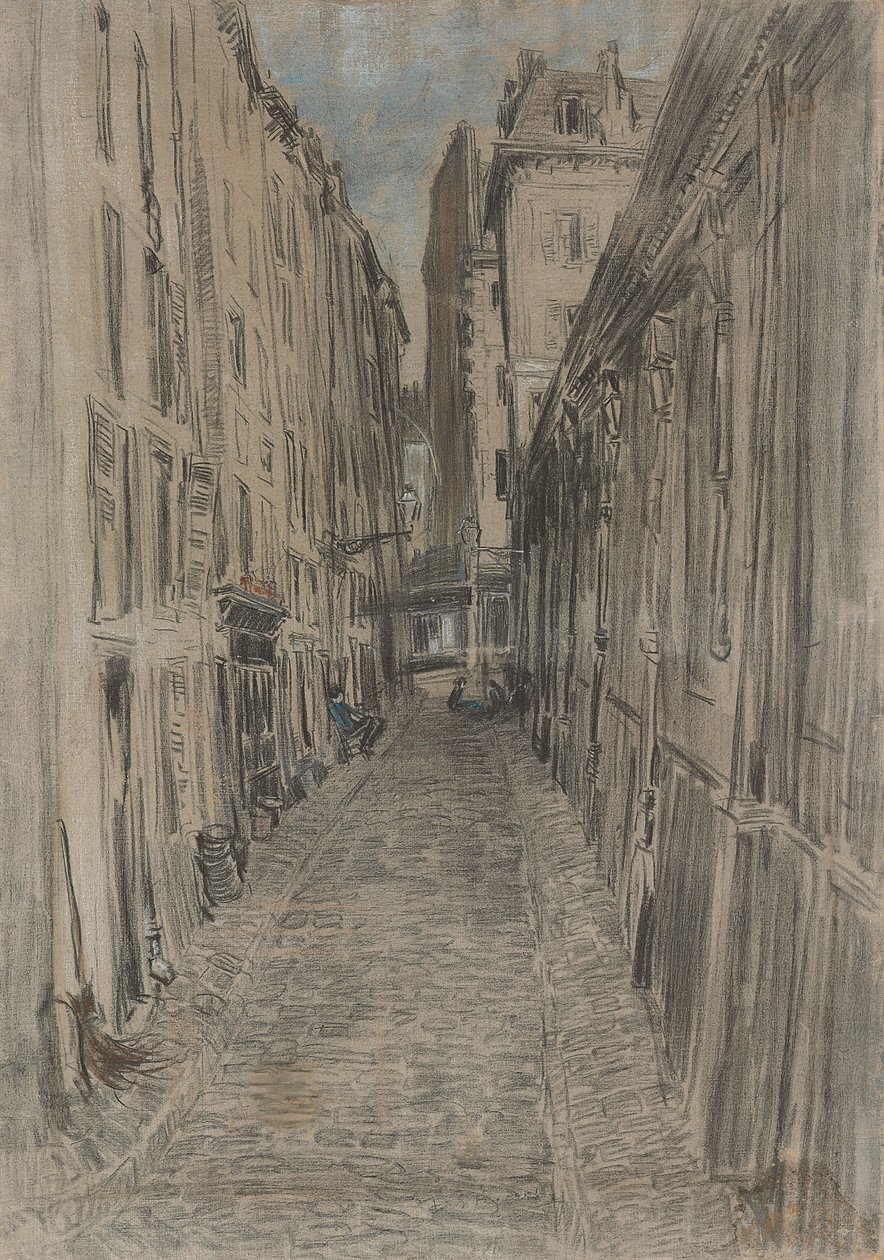 Katu Pariisissa (pastelli kankaalle) tekijältä Everett Shinn