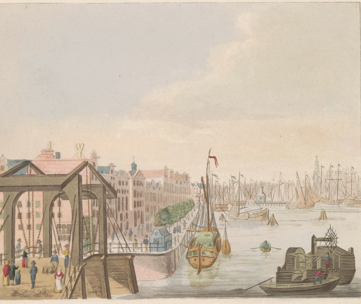 Ulkopuoli Amsterdamissa, noin 1810-1813 Vue du Buitenkant le long de l