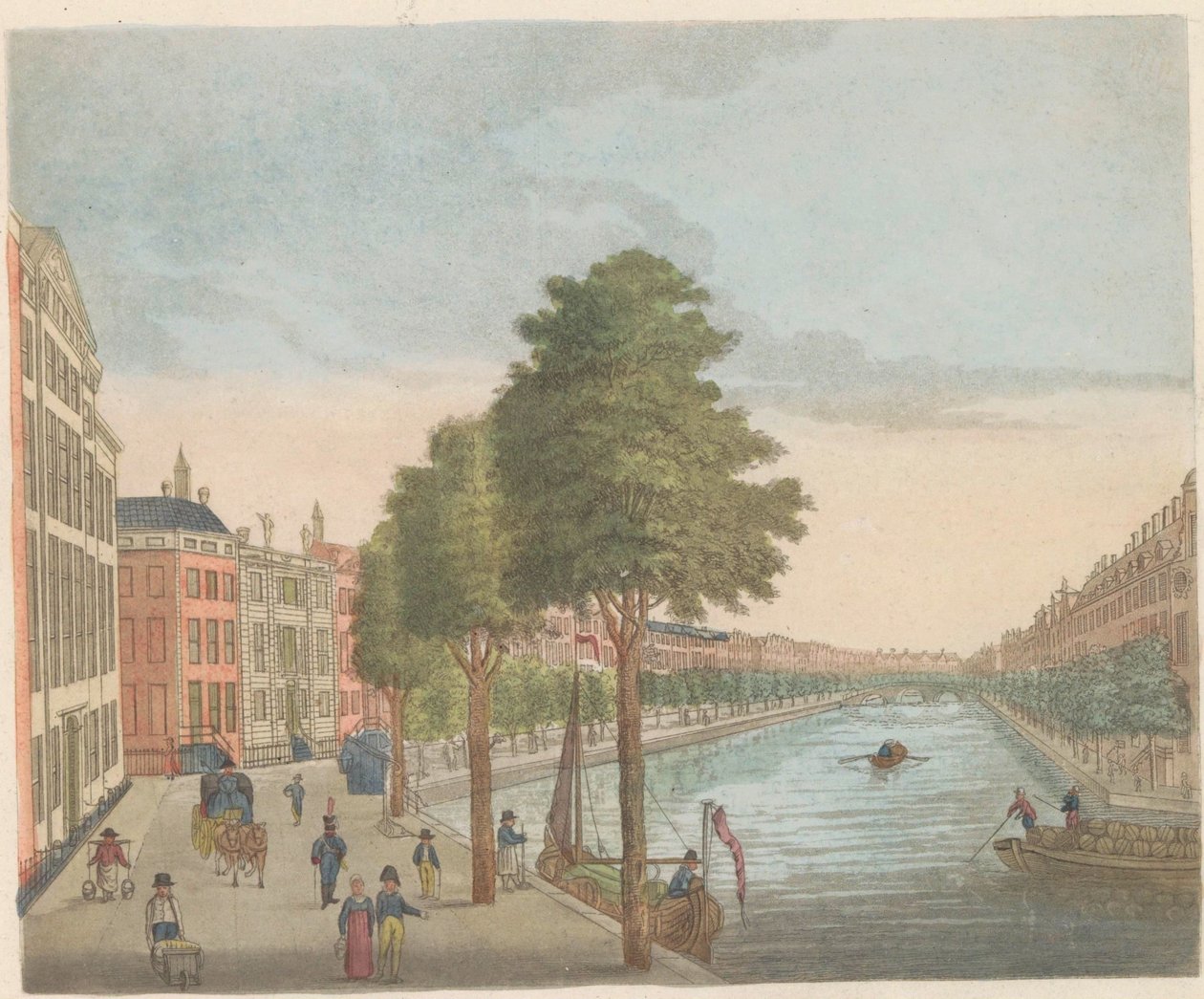 Näkymä Herengrachtille, noin 1810-1813 Vue du Heere-Gracht, palkinto du Spiegel-Street, jusqu