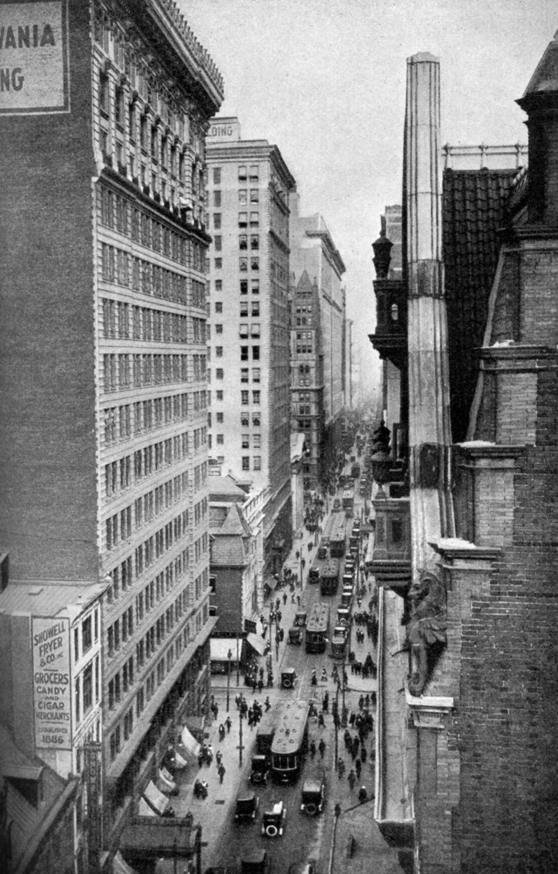 Chestnut Street, Philadelphia, Pennsylvania, USA, 1930-luku tekijältä Ewing Galloway