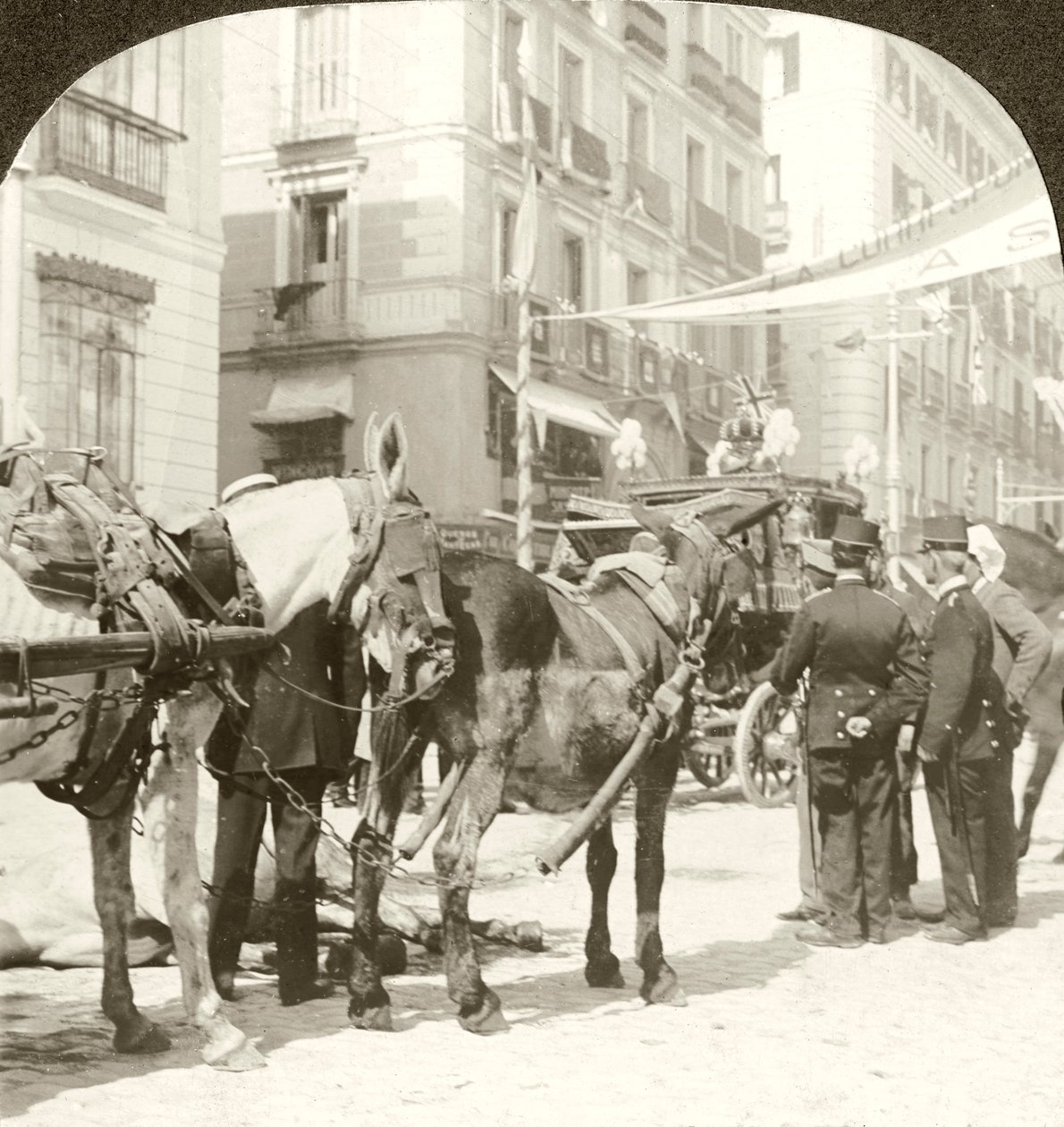Valmentaja, Calle Mayor, Madrid. tekijältä Excelsior Stereoscopic Tours
