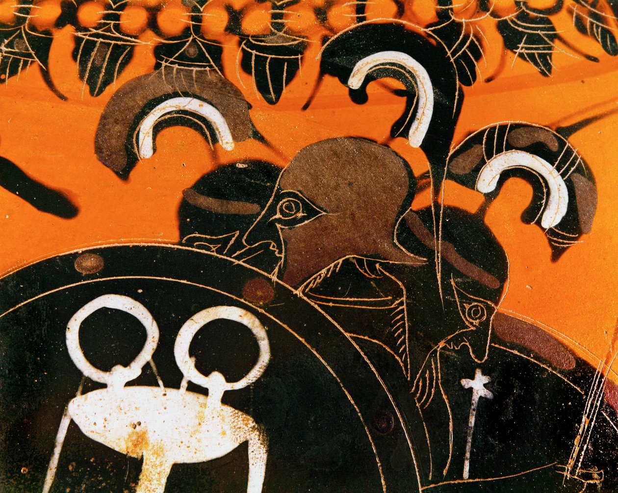 Kolmipäinen jättiläinen Geryon, jonka karjan Herakles varasti ... tekijältä Exekias Exekias