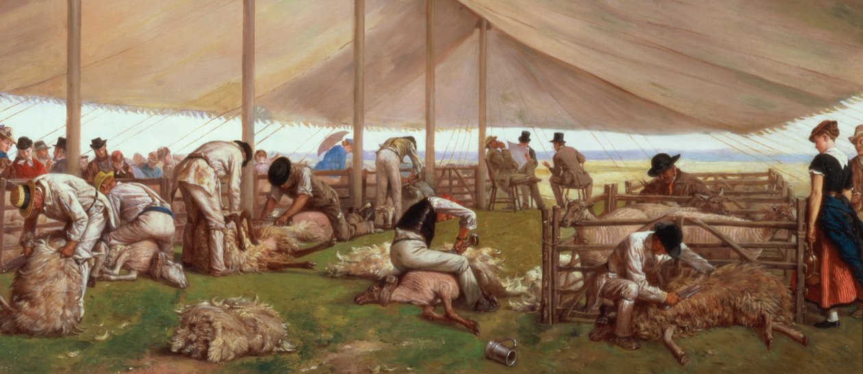 Lammasleikkausottelu, 1875 tekijältä Eyre Crowe