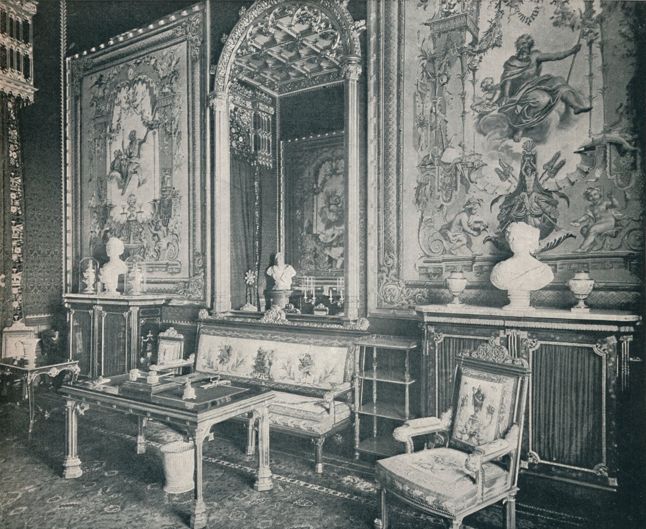 Tapestry Room Windsorin linnassa, c1899, 1901 tekijältä Eyre and Spottiswoode