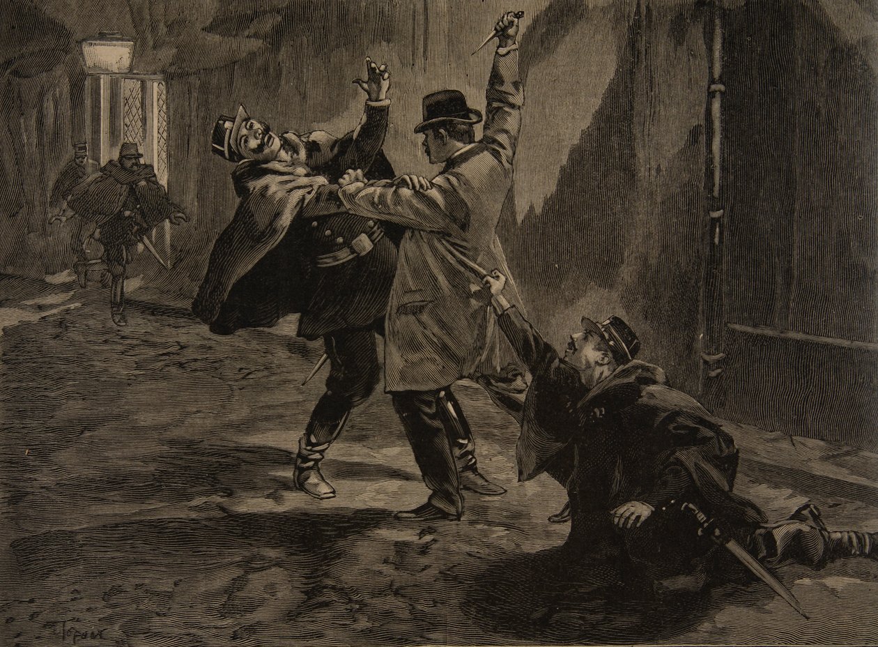 Etievant, anarkisti, syyllistyy puukotukseen, kuva 