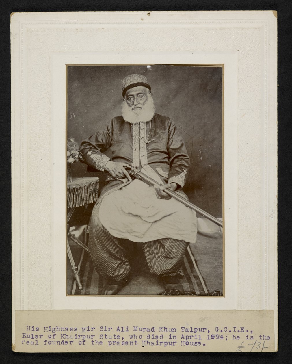 Sir Mir Ali Murad Khan Talpur III, Khairpurin osavaltion hallitsija tekijältä F.L. Wadhumal